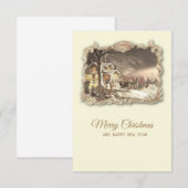 De Remerciements Carte Vintage Noël (Devant / Derrière)