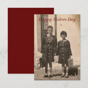 De Remerciements Carte vintage Sisters Day