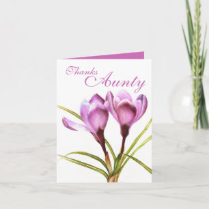 De Remerciements Carte violette Crocus art "Thanks Aunty"
