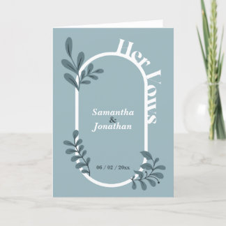 De Remerciements Carte Vows Blue Simple Mariage