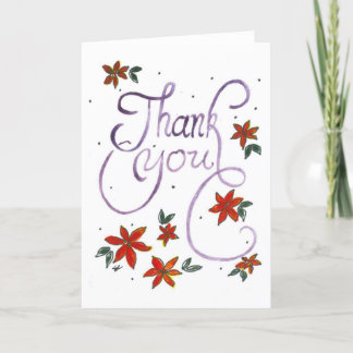 De Remerciements Carte Watercolor