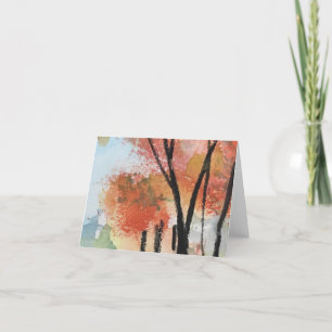 De Remerciements Carte Watercolor Automne