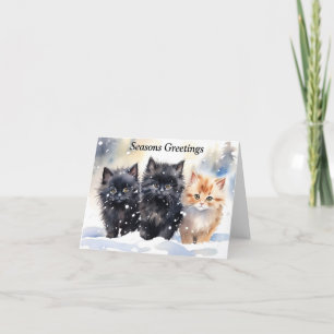 De Remerciements Carte Xmas Cute Kitten