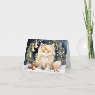 De Remerciements Carte Xmas Cute Kitten