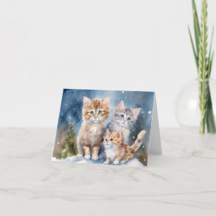 De Remerciements Carte Xmas Cute Kitten