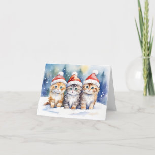 De Remerciements Carte Xmas Cute Kitten