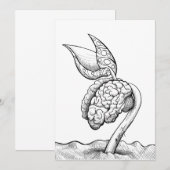 De Remerciements 'Cerveau' - Impression carte 5x7 (Devant / Derrière)