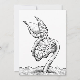 De Remerciements 'Cerveau' - Impression carte 5x7