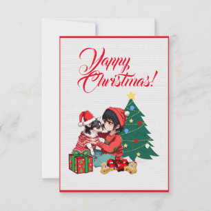 De Remerciements Chihuahua Chien Cute Avec Carte Fille Xmas