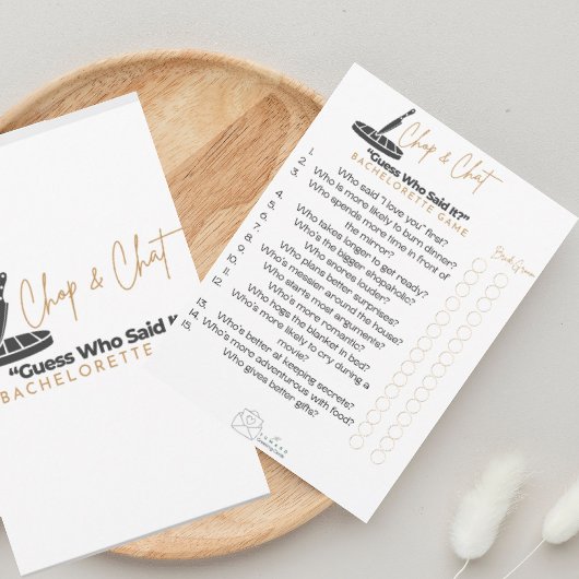 De Remerciements Chop et Conversation : Devinez qui l'a dit? Carte 