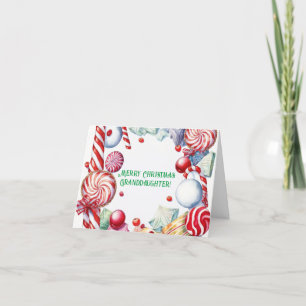 DE REMERCIEMENTS CHRISTMAS CANDY GRANDDAUGHTER CARTE