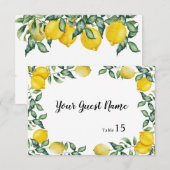 De Remerciements Citrons Mariage vous écrivez FLAT Place carte pers (Devant / Derrière)