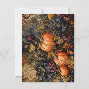 De Remerciements Citrouilles élégantes d'automne et carte florale s