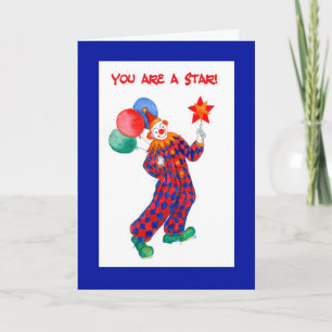 De Remerciements Clown 'Tu es une étoile ! ' Carte
