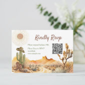 De Remerciements Comment L'Occident Était Une Carte Rsvp Cowboy Qr  (Debout devant)