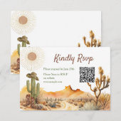 De Remerciements Comment L'Occident Était Une Carte Rsvp Cowboy Qr  (Devant / Derrière)