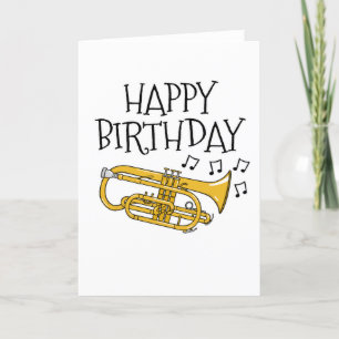 De Remerciements Cornet Carte Anniversaire Cornetist Brass Musicien