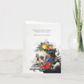 De Remerciements Crâne avec fleurs, carte blanche (Dos)