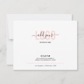 De Remerciements Cupcake Care Instructions Carte Rose esthétique (Dos)