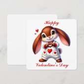 De Remerciements Cute Bunny - Carte Saint Valentin (Devant / Derrière)