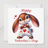 De Remerciements Cute Bunny - Carte Saint Valentin (Devant)