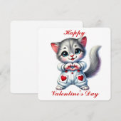 De Remerciements Cute Kitten - Carte Saint Valentin (Devant / Derrière)
