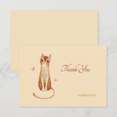 De Remerciements Cute Kitty Carte pour notes (Devant / Derrière)