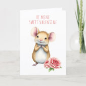 De Remerciements Cute Mouse Be Mine Carte Saint Valentin (Devant)