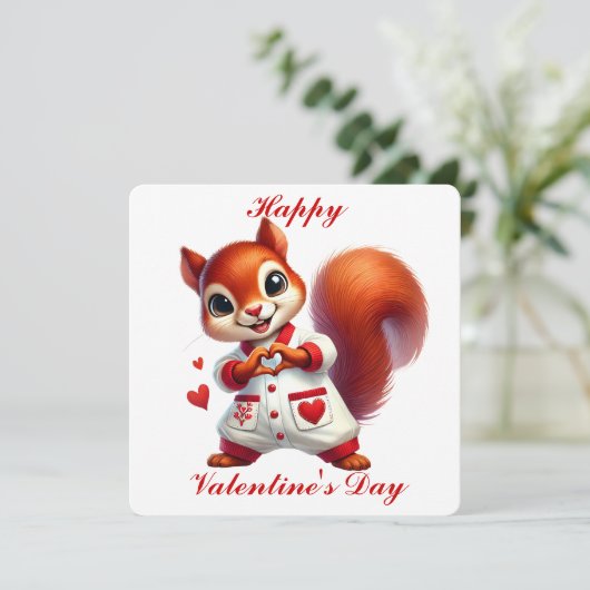 De Remerciements Cute Squirrel - Carte Saint Valentin (Debout devant)