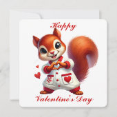 De Remerciements Cute Squirrel - Carte Saint Valentin (Devant)