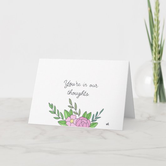 De Remerciements Dans nos pensées Fleurs 1 carte (Devant)