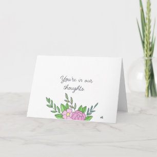 De Remerciements Dans nos pensées Fleurs 1 carte