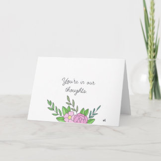 De Remerciements Dans nos pensées Fleurs 1 carte