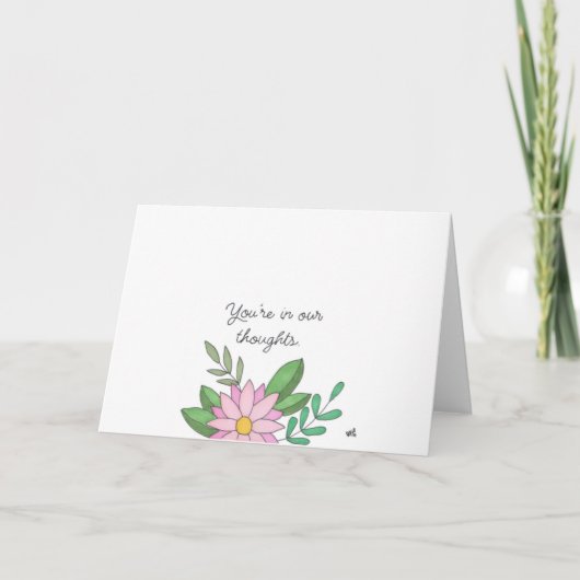 De Remerciements Dans nos pensées Fleurs 2 carte (Devant)