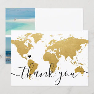 De Remerciements Destination Mariage Gold World Carte Mariage Photo