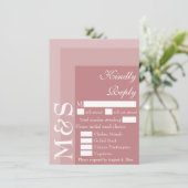 De Remerciements Dusty Rose Simple moderne Script Wedding Carte RSV (Debout devant)