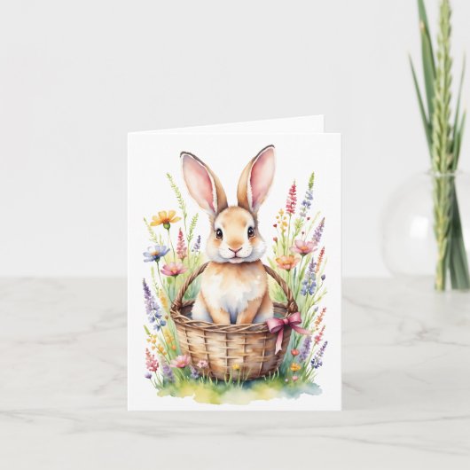 De Remerciements Easter Bunny Aquarelle Carte Pâques 3 (Devant)