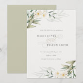 De Remerciements Elégant blanc vert floral Enregistrer la carte Dat (Devant / Derrière)