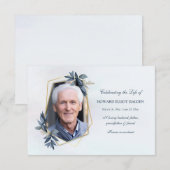 De Remerciements Élégant Carte photo commémoratif Leaf (Devant / Derrière)