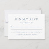 De Remerciements Elégant simple Dusty Blue Wedding carte RSVP (Devant)