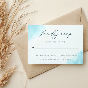 De Remerciements Elégante carte Mariage RSVP Turquoise Blue Waterco