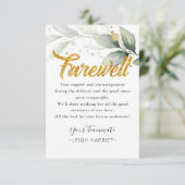 De Remerciements Eucalyptus - Carte d'adieu au collègue (Debout devant)