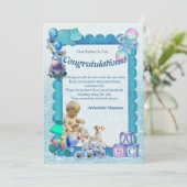 De Remerciements Félicitations Carte Nouveau Bébé GARÇON (Debout devant)