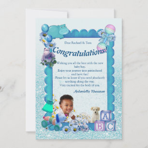 De Remerciements Félicitations Nouvelle carte Bébé BLUE