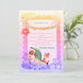 De Remerciements Félicitations Nouvelle Carte Fille Bébé (Debout devant)