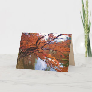 De Remerciements Feuilles d'automne à Nara Japon sur une carte blan