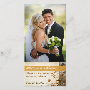 De Remerciements Fleurs d'automne, FAUX Mariage Carte photo 2
