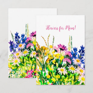 De Remerciements Fleurs d'été sauvages Bonne carte d'anniversaire