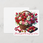 De Remerciements Fleurs parlent - Carte Saint Valentin (Devant / Derrière)