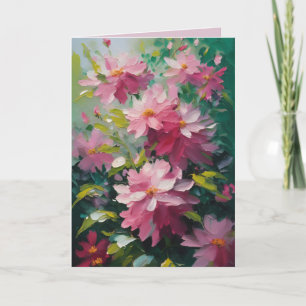 DE REMERCIEMENTS FLEURS PEINTES TOUTES LES OCCASIONS, CARTE VIERGE